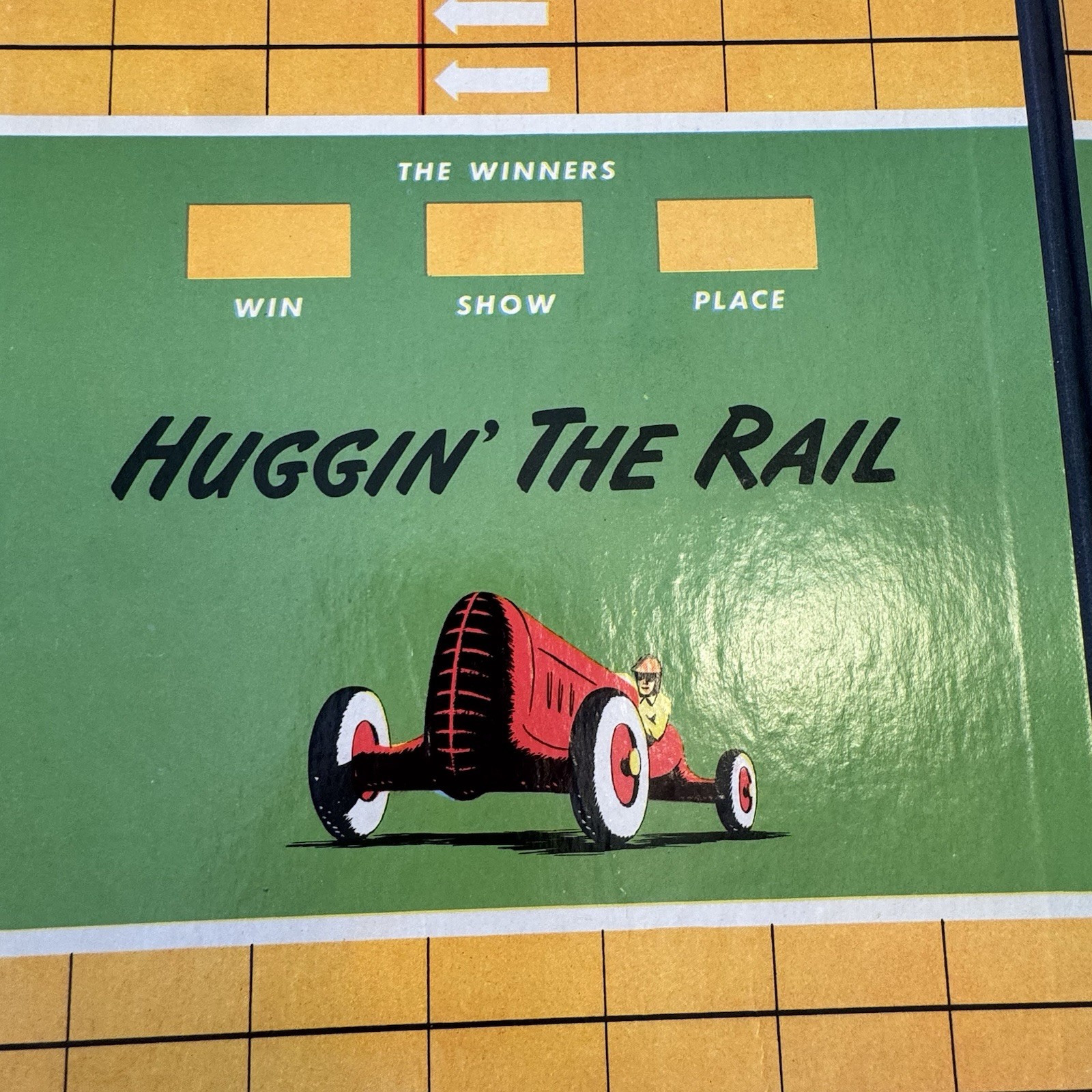 Vintage 1948 Selchow & Righter Huggin The Rail Motoring Auto Race Board Game