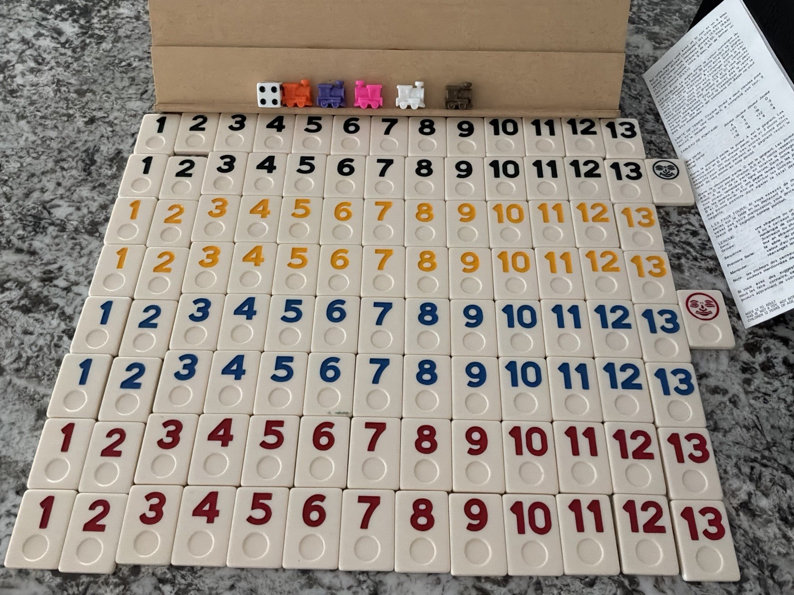 Rummy Tile Game Set with Vinyl Carrying Case and Instructions