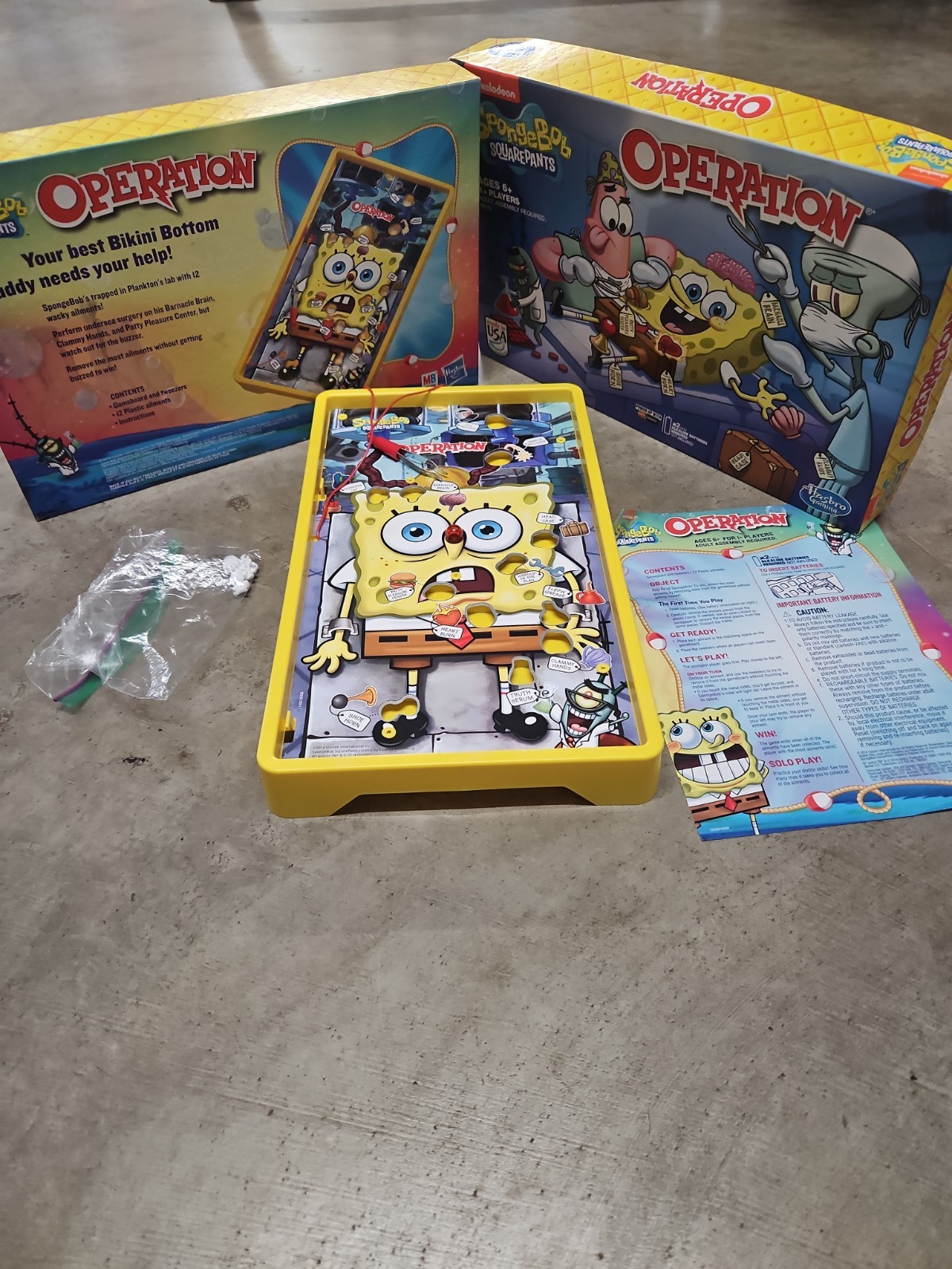 SpongeBob Squarepants Operation Skill Game 2007 Hasbro Complete Nickelodeon