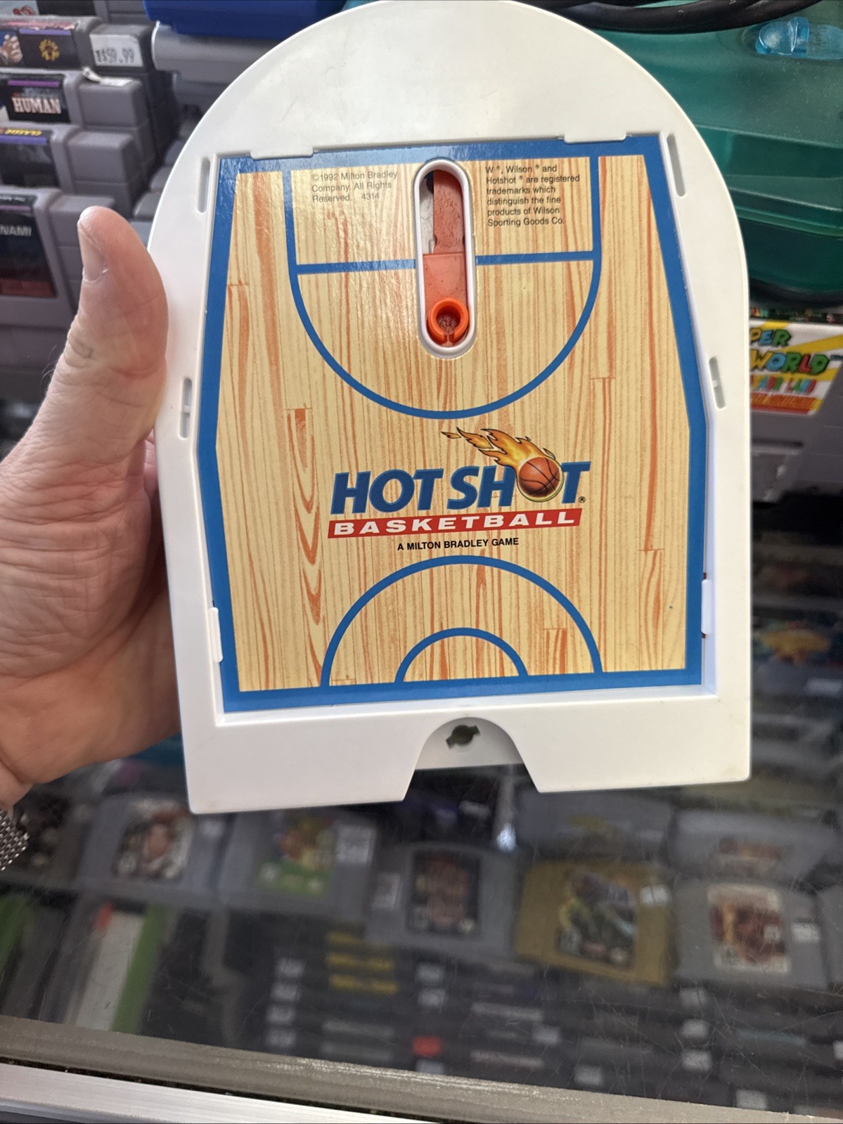 Vintage 1992 Milton Bradley Travel Hot Shot Basketball Game w/ Box – Works!