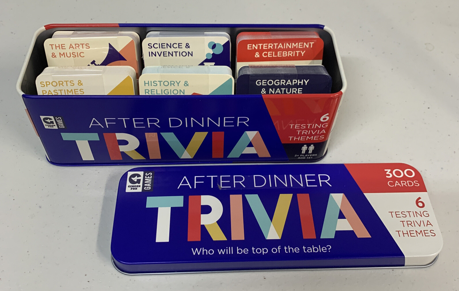 After Dinner Trivia 6 Testing Trivia Themes 300 Cards Tin