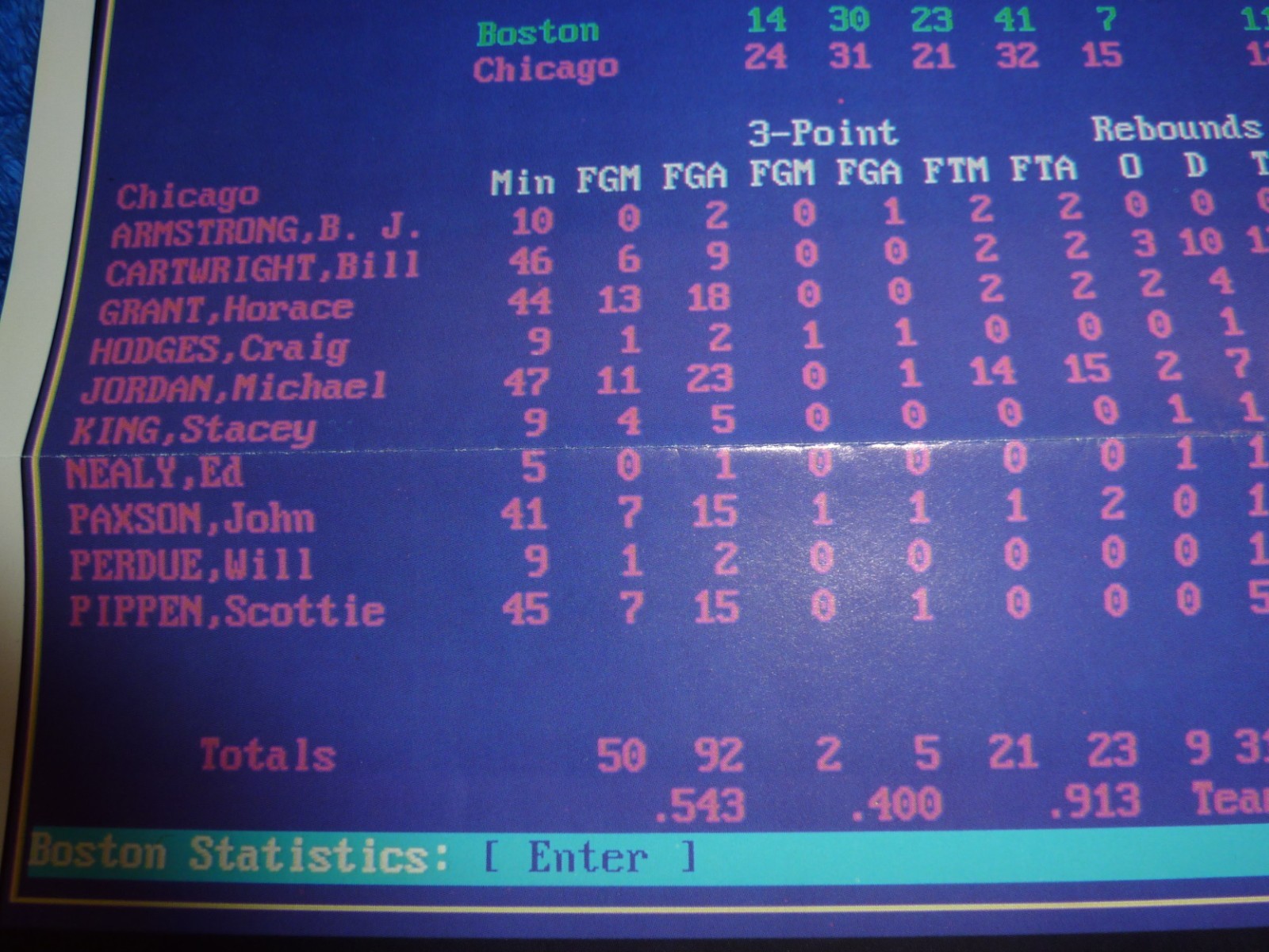 1993 APBA Pro Basketball Flyer For Game Based on 1991-92 Results Mint Condition