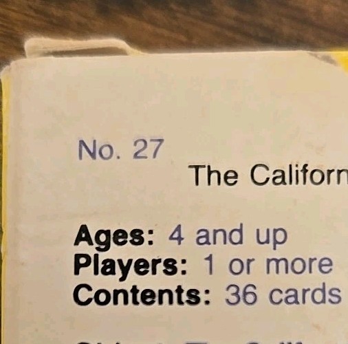 1987 California Raisins Memeory 36 Card Game Age 4 & Up 1 Or More Players. SKU5