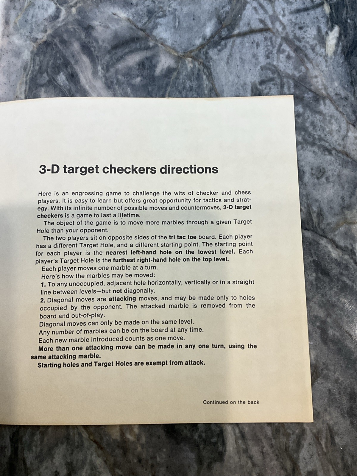 Tri Tac Toe Game 1971 Complete ThreeDimensions ie Levels & Instructions VerYRare