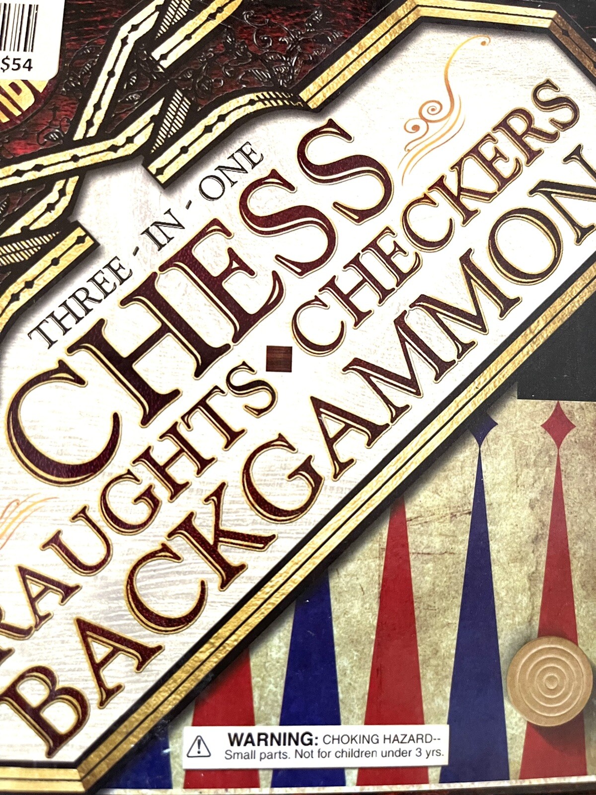 3-in-1 Chess, Draughts/Checkers, & Backgammon Game Ages 7+ By House Of Marbles