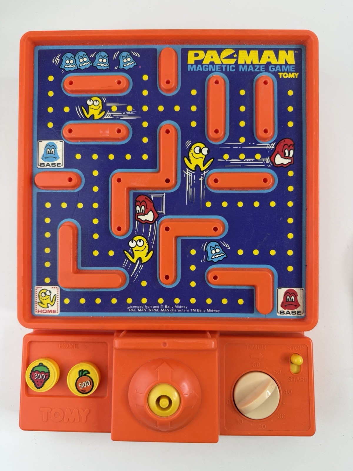 Vintage Pac-Man Magnetic Maze Game Tomy 1982 No. 7021 Incomplete w/Original Box