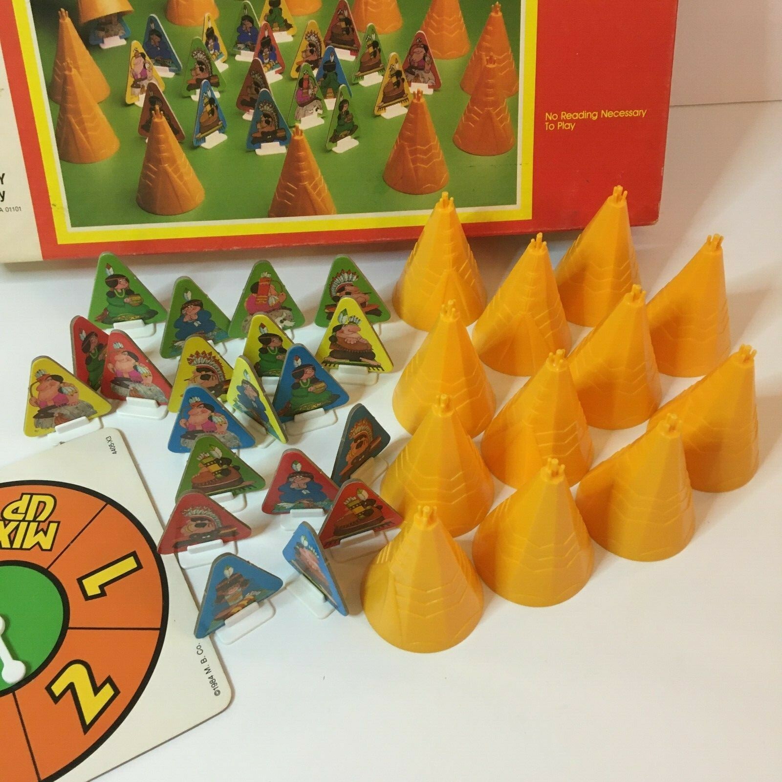 Memory Game Twelve Teepees by Milton Bradley Vtg Visual Recall Indians TPs