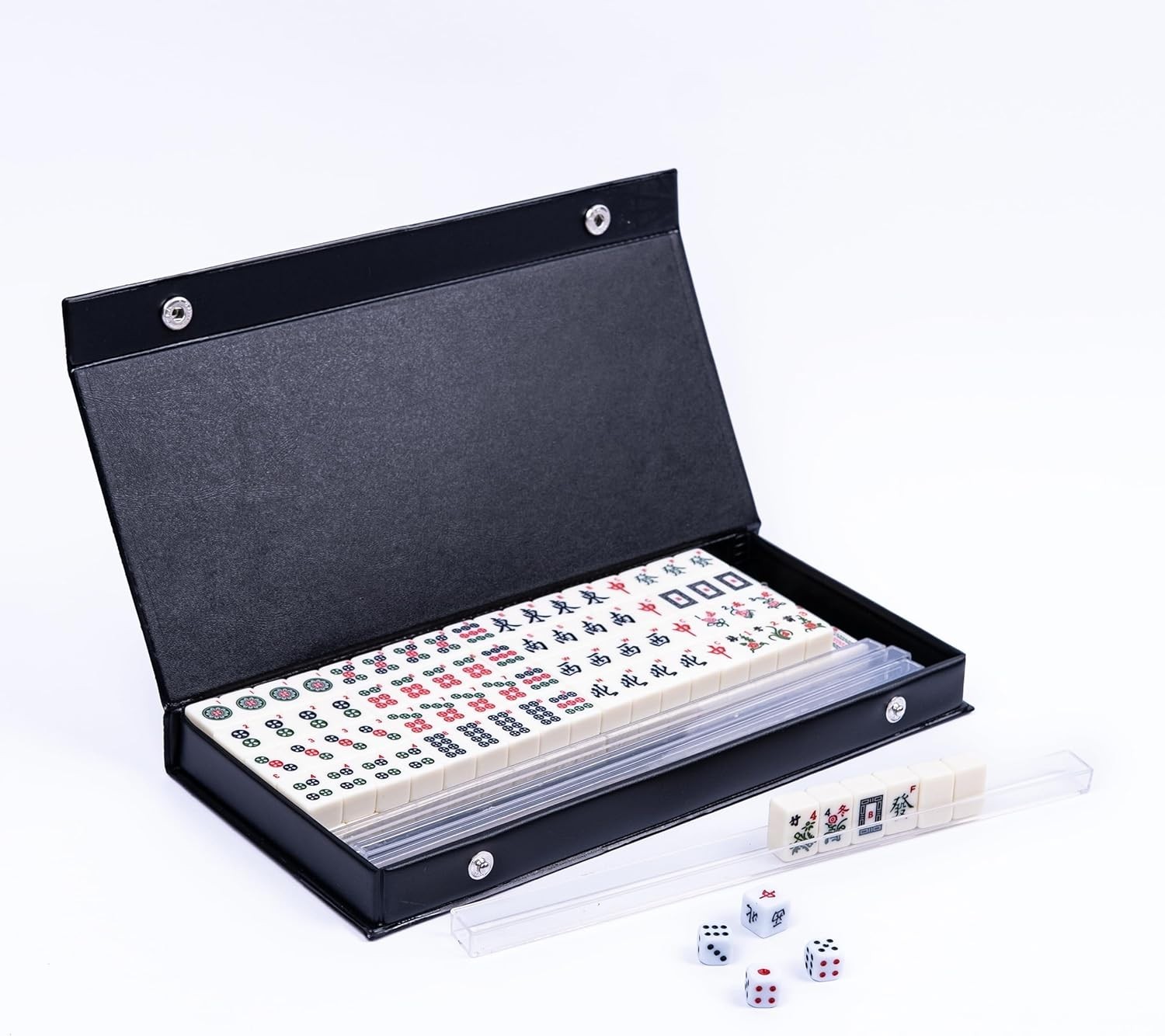 Mini Mahjong Game with Numbered Tiles, Racks and Easy-to-Follow Instructions