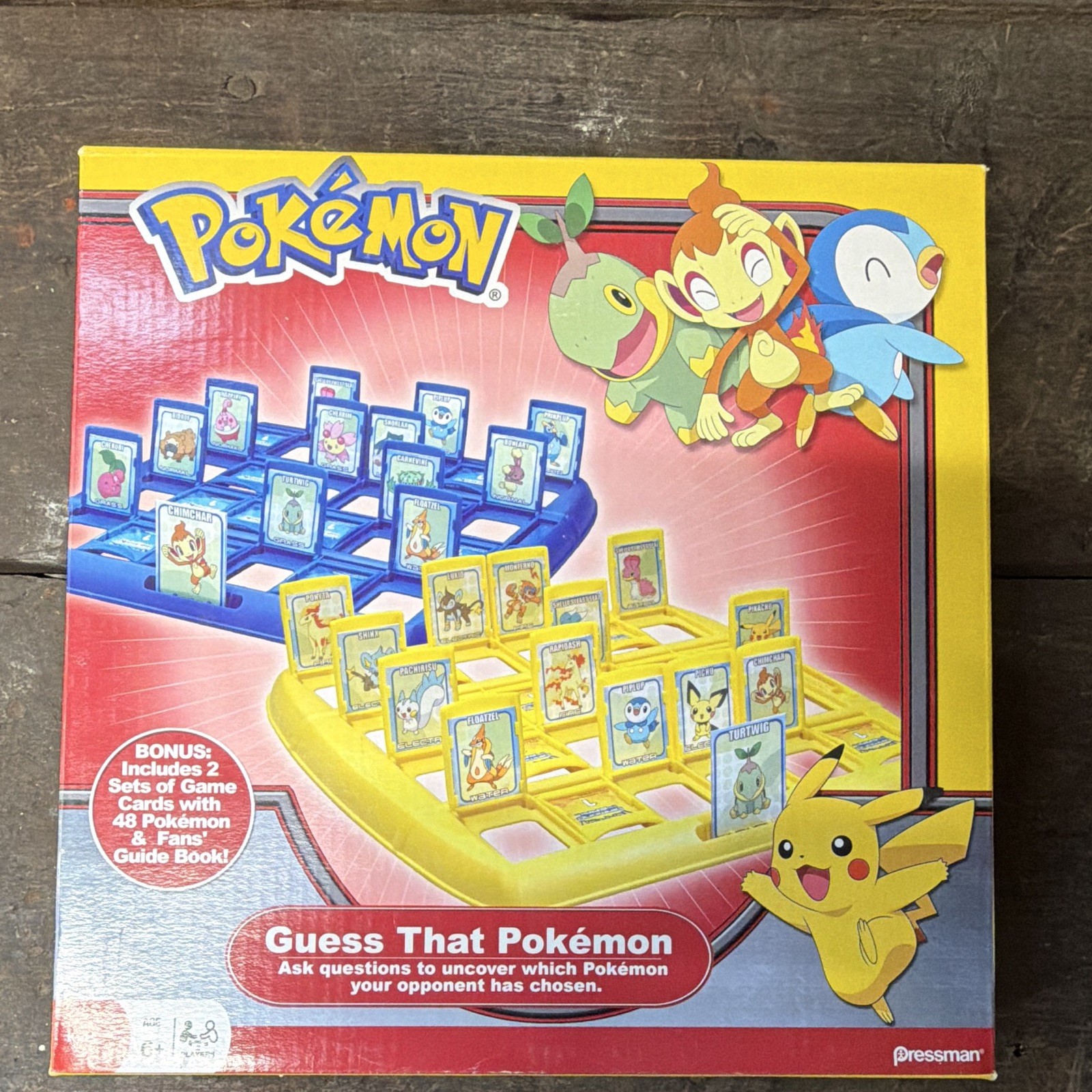 Pressman Guess That Pokemon Board Game 2 Players Ages 6+ w/ Guide Book