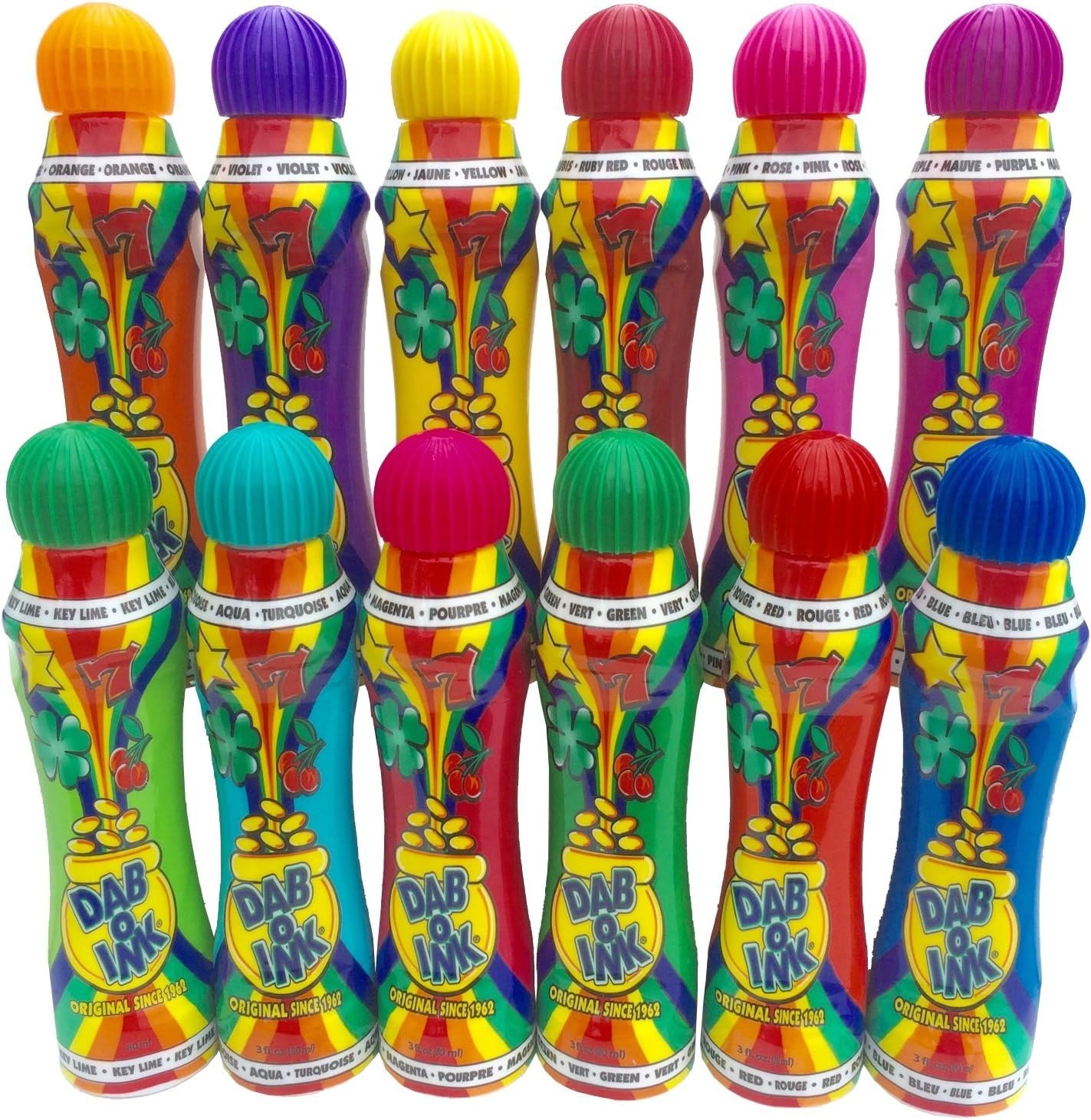 12 Pack 3oz Multicolor Bingo Daubers for Vibrant Game Nights – Easy Open Caps
