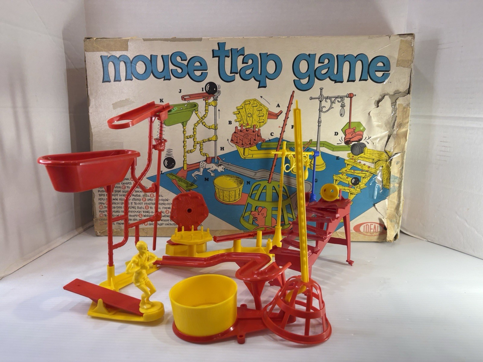 Ideal Mouse Trap Board Game 1963 Vintage Complete Set 22 x 14 x 3.5 Inch See Pic