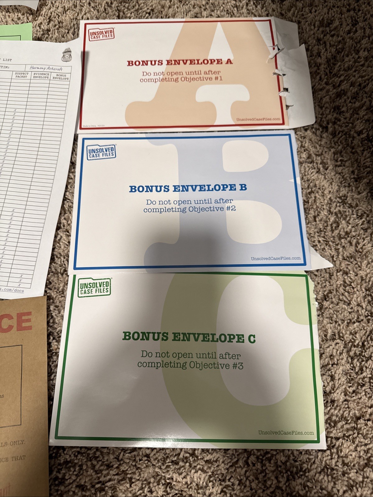 Unsolved Case Files Harmony Ashcroft Cold Case Murder Mystery Party Game