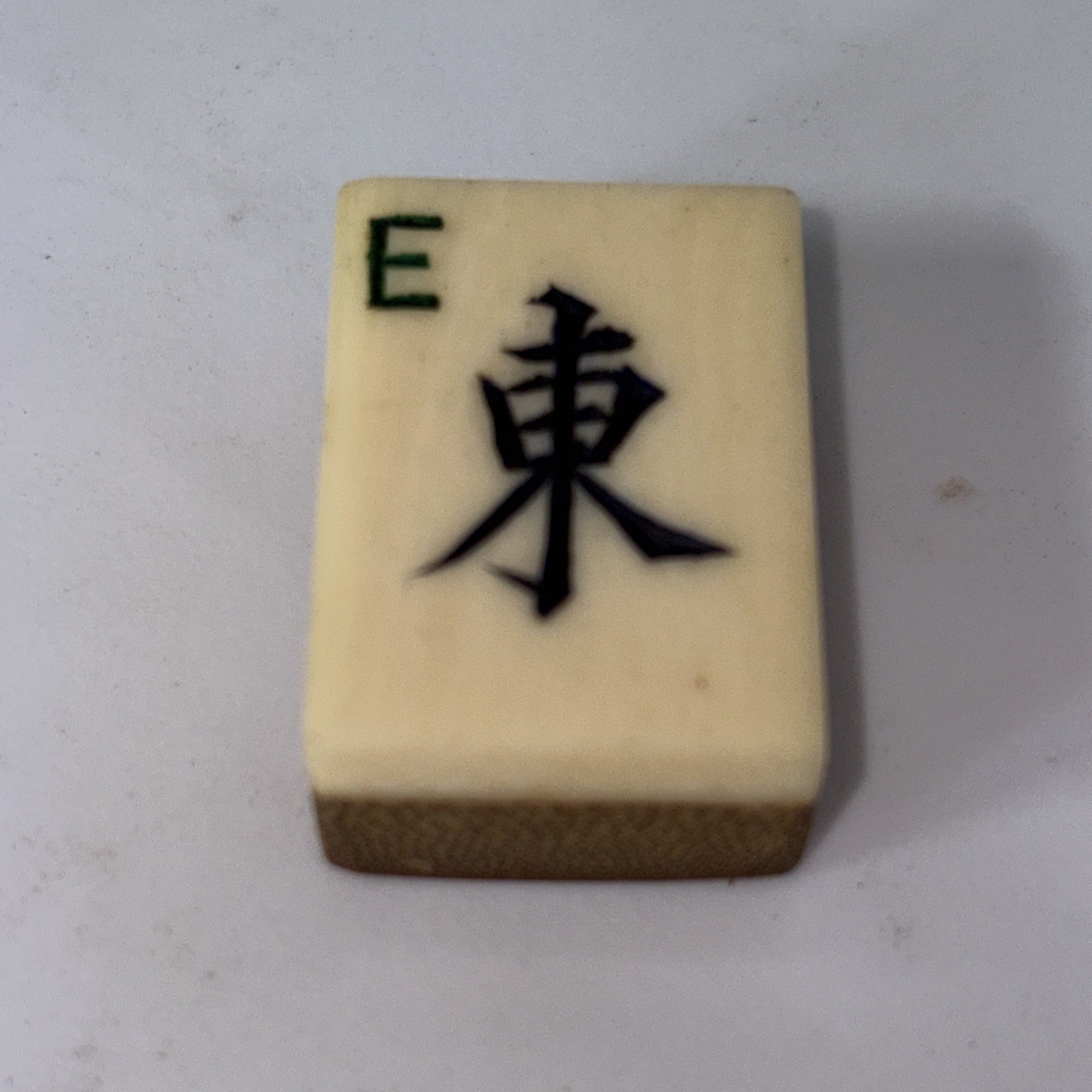 Vintage MAHJONG BAMBOO BONE TILES EAST “E” WINDS MAHJONG 32x21x13mm