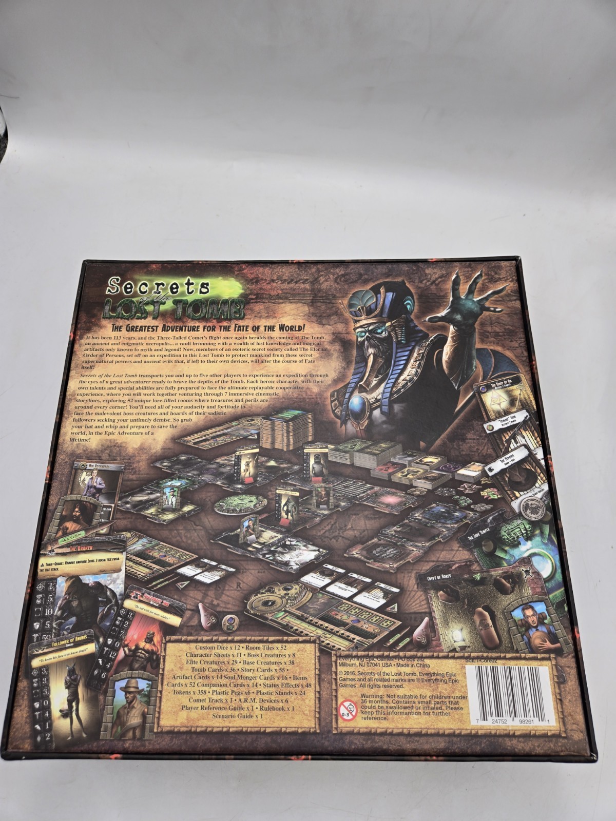 Everything Epic Boardgame Secrets of the Lost Tomb (2nd Ed) Box EX/NM. Unpunched