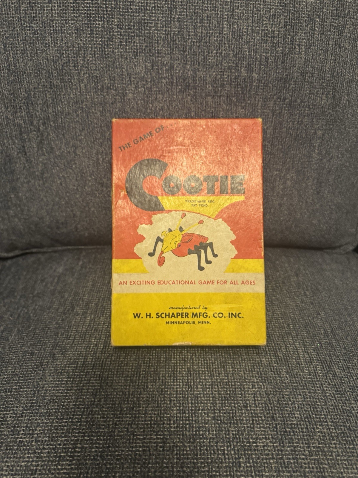 Vintage Bug Game: “Cootie” 1949 Original Box W.H. Schaper MFG.