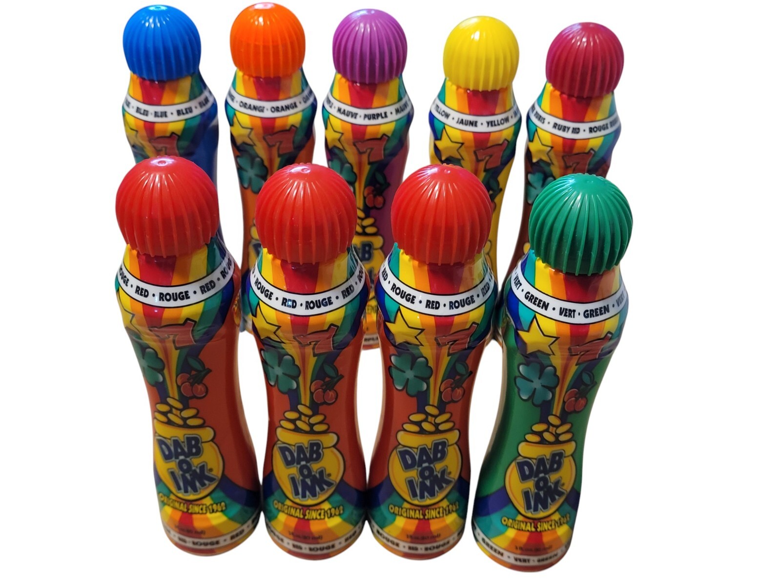 9X DAB O INK BINGO Daubers Dabbers 3oz. Bottles Mixed Colors