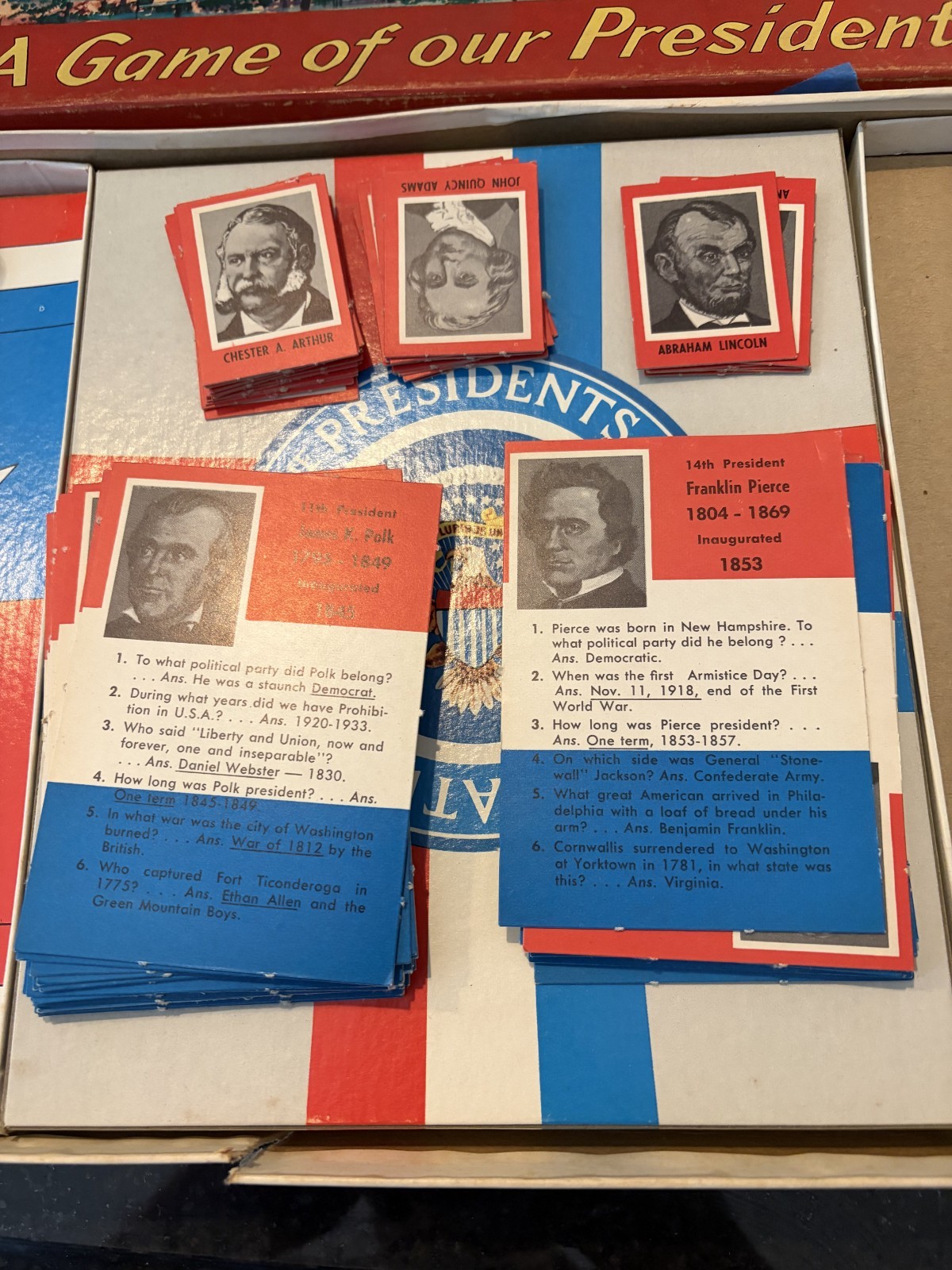 Men of Destiny Presidents of the United States Game Milton Bradley 1956