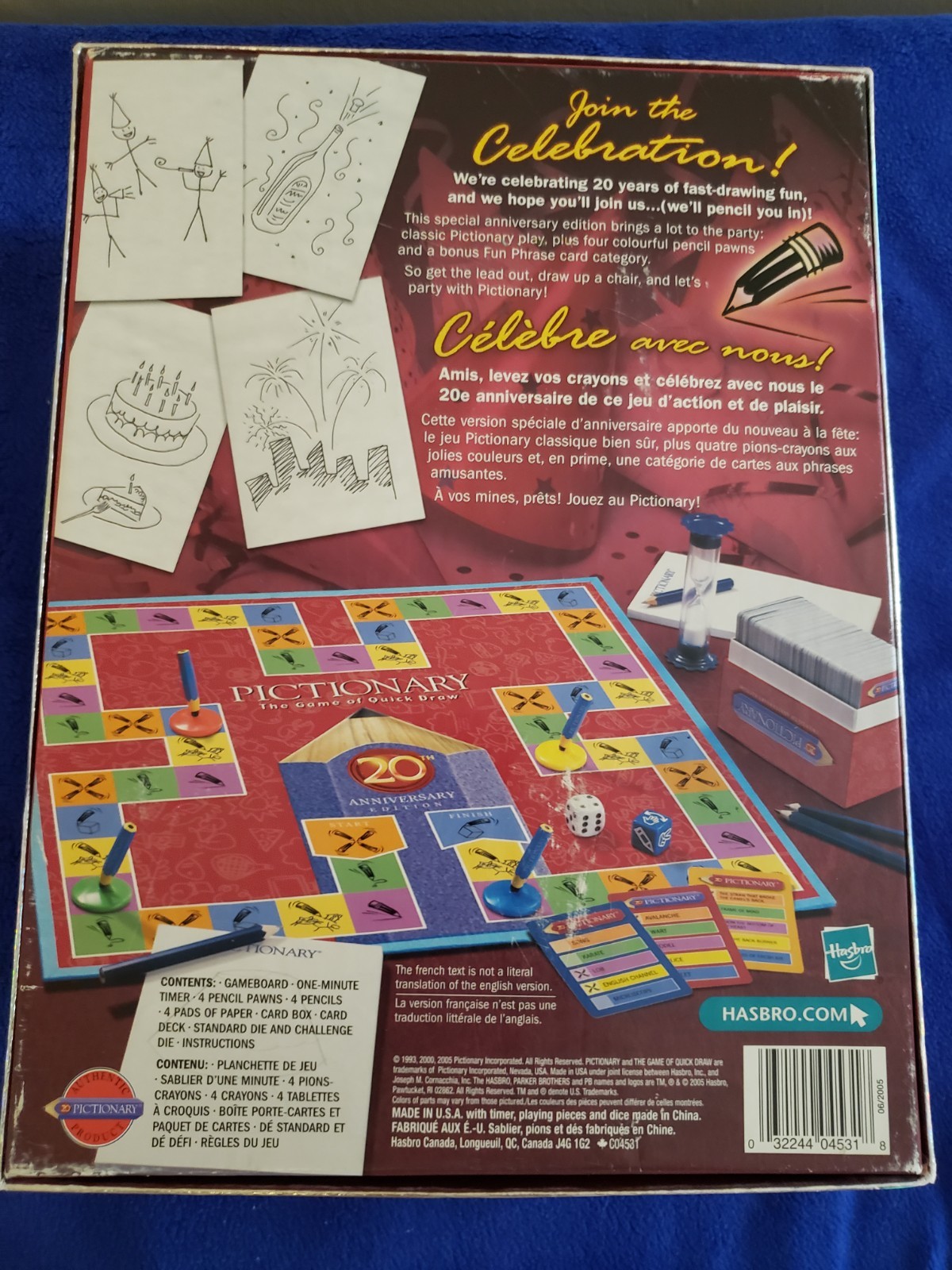 Pictionary The Game of Quick Draw 20th Anniversary Edition COMPLETE Game Hasbro