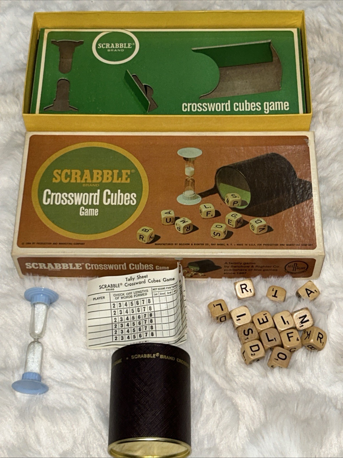 Scrabble Crossword Cubes Game – Wooden Letters – Complete – Vintage 1964