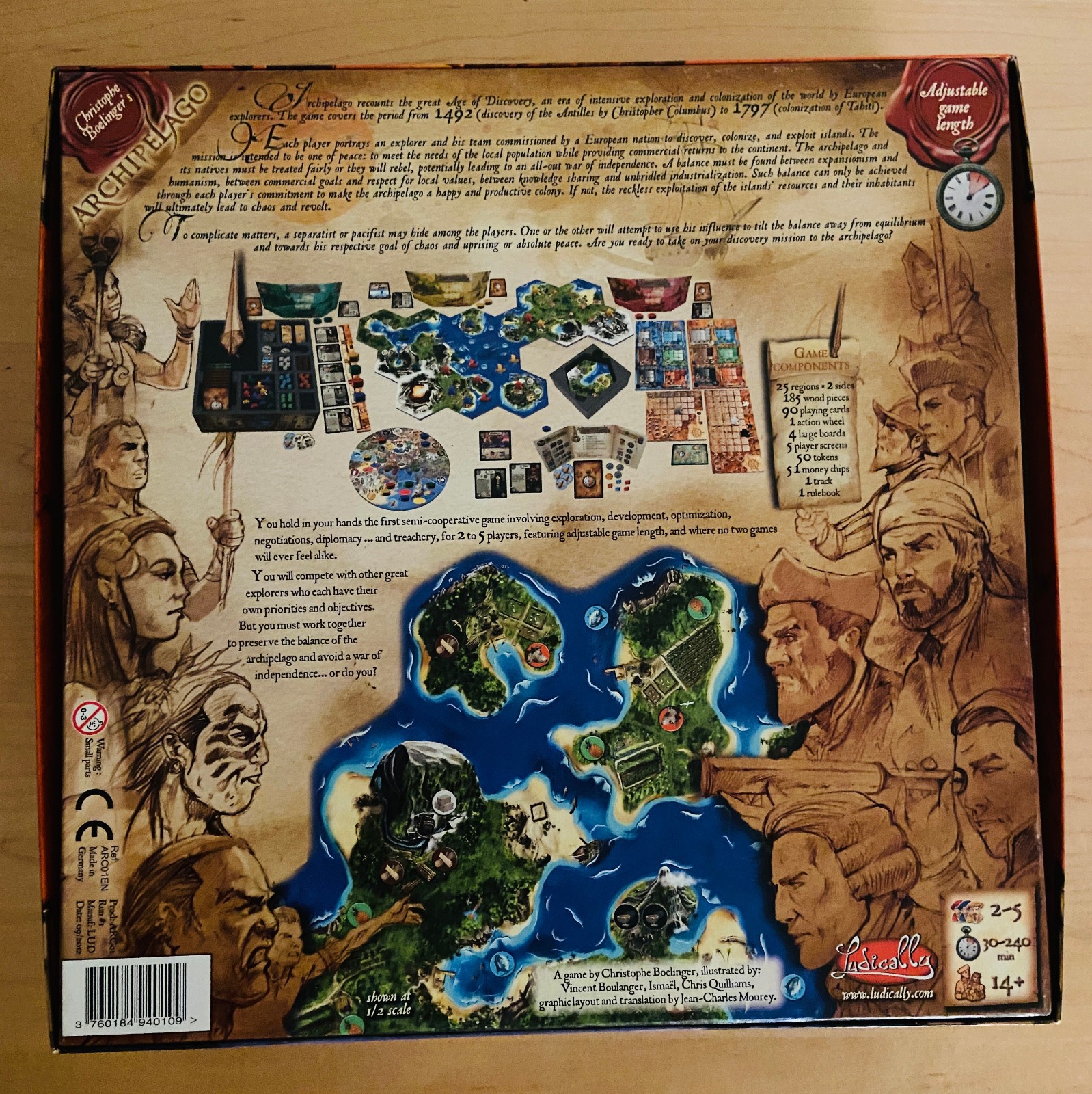 Archipelago Board Game + Solo expansion – RARE, OOP, UNPUNCHED, NM