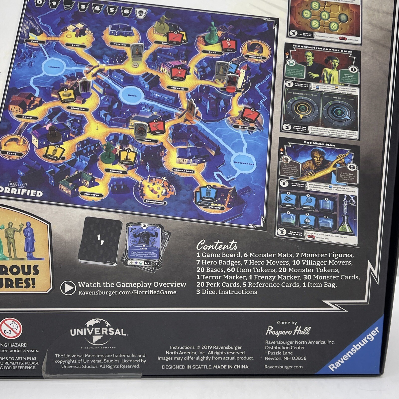 HORRIFIED Universal Studios Monsters Strategy Board Game Dracula Frankenstein