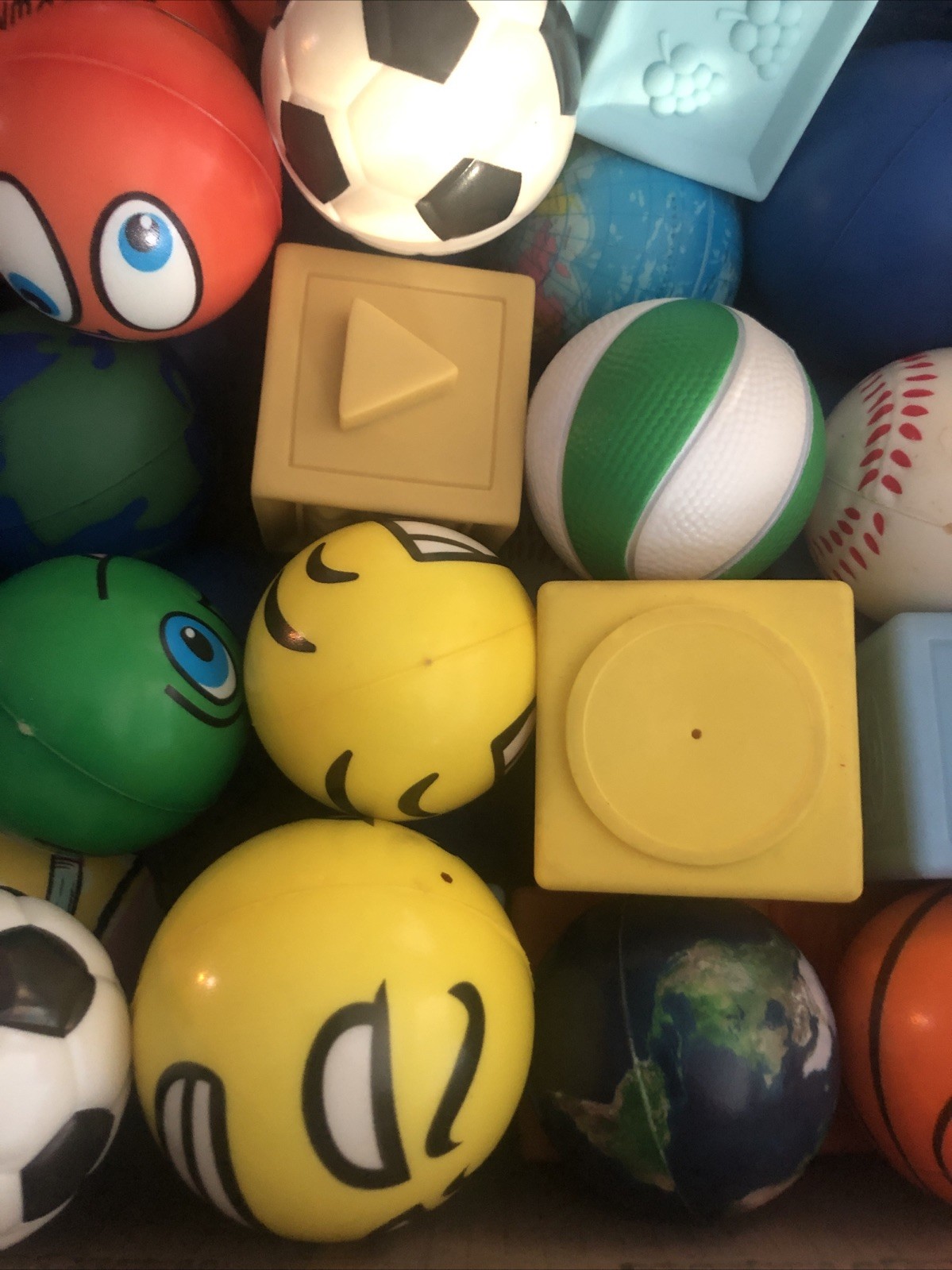 Lot OF 50+ BALL, SQUARES,! Must See! 3LB OF TOYS
