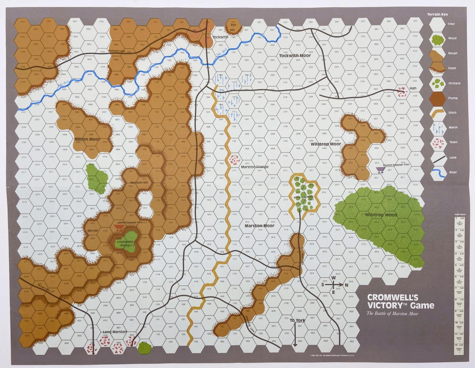 1985 TSR, Cromwell’s Victory Game: The Battle of Marston Moor, Unpunched w/Map