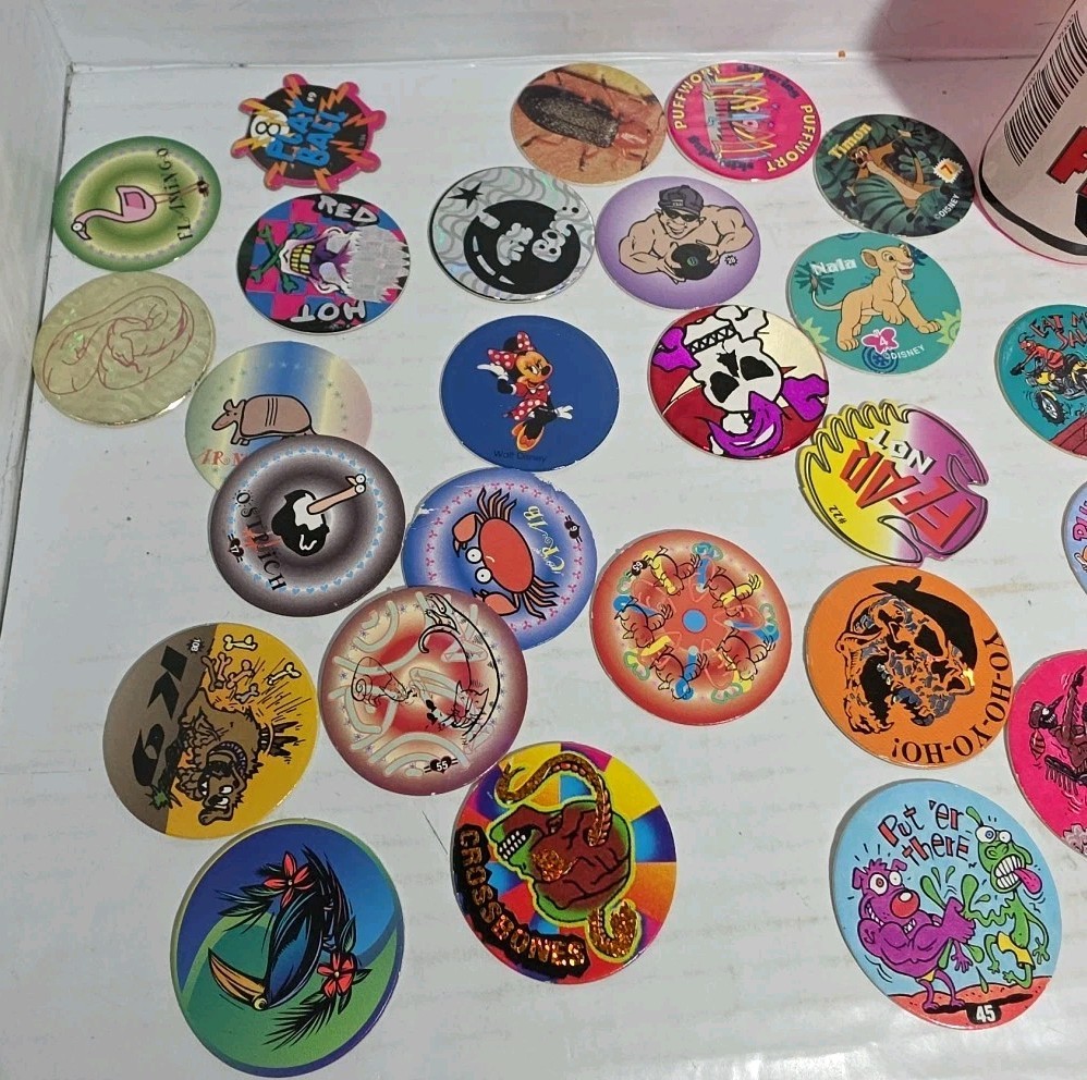 Lot Pogs Slammers! 1990s Retro Nostalgia! Mixed Branded & Unbranded Metal
