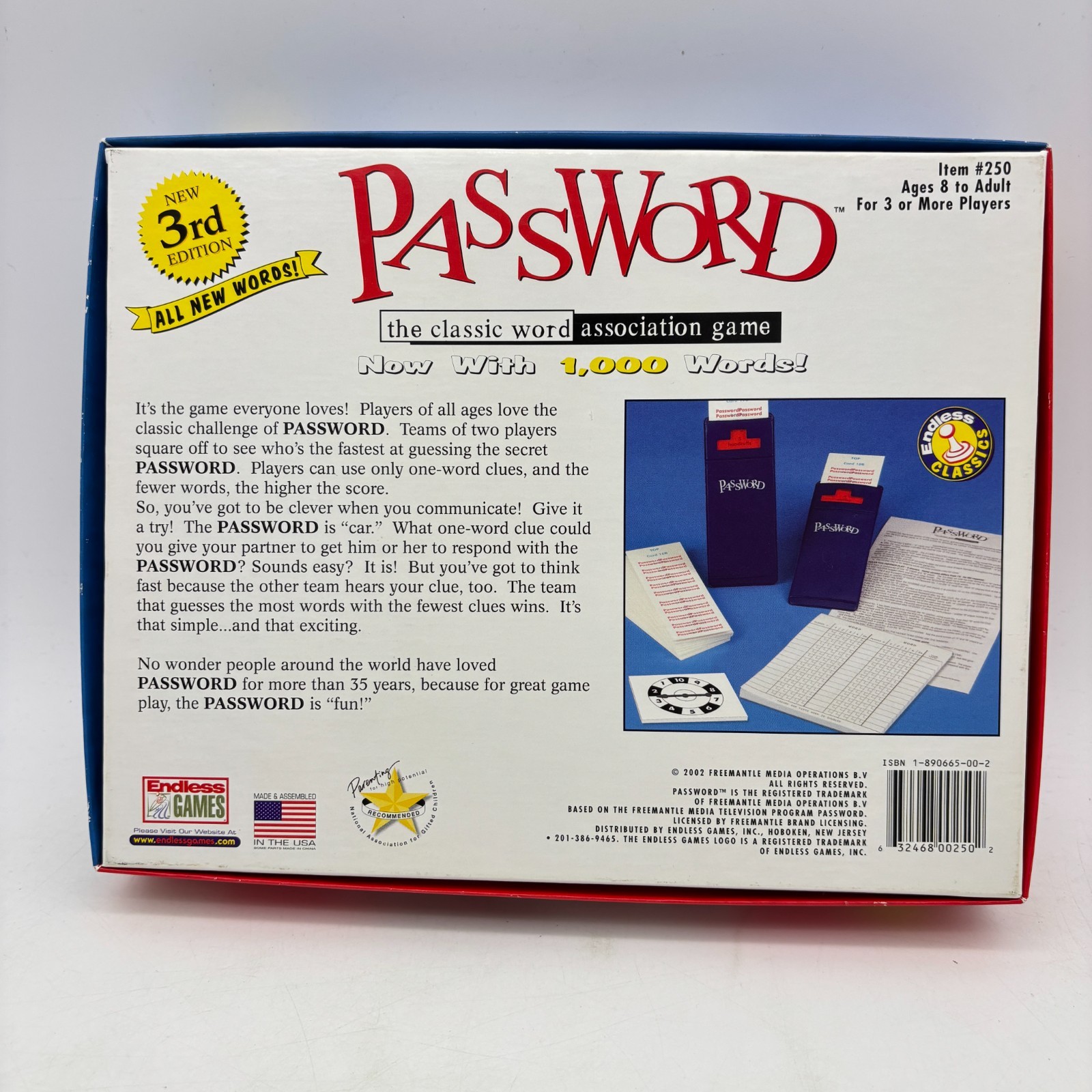 Password 3rd Edition COMPLETE Endless Games 2001 Word Association Party Family