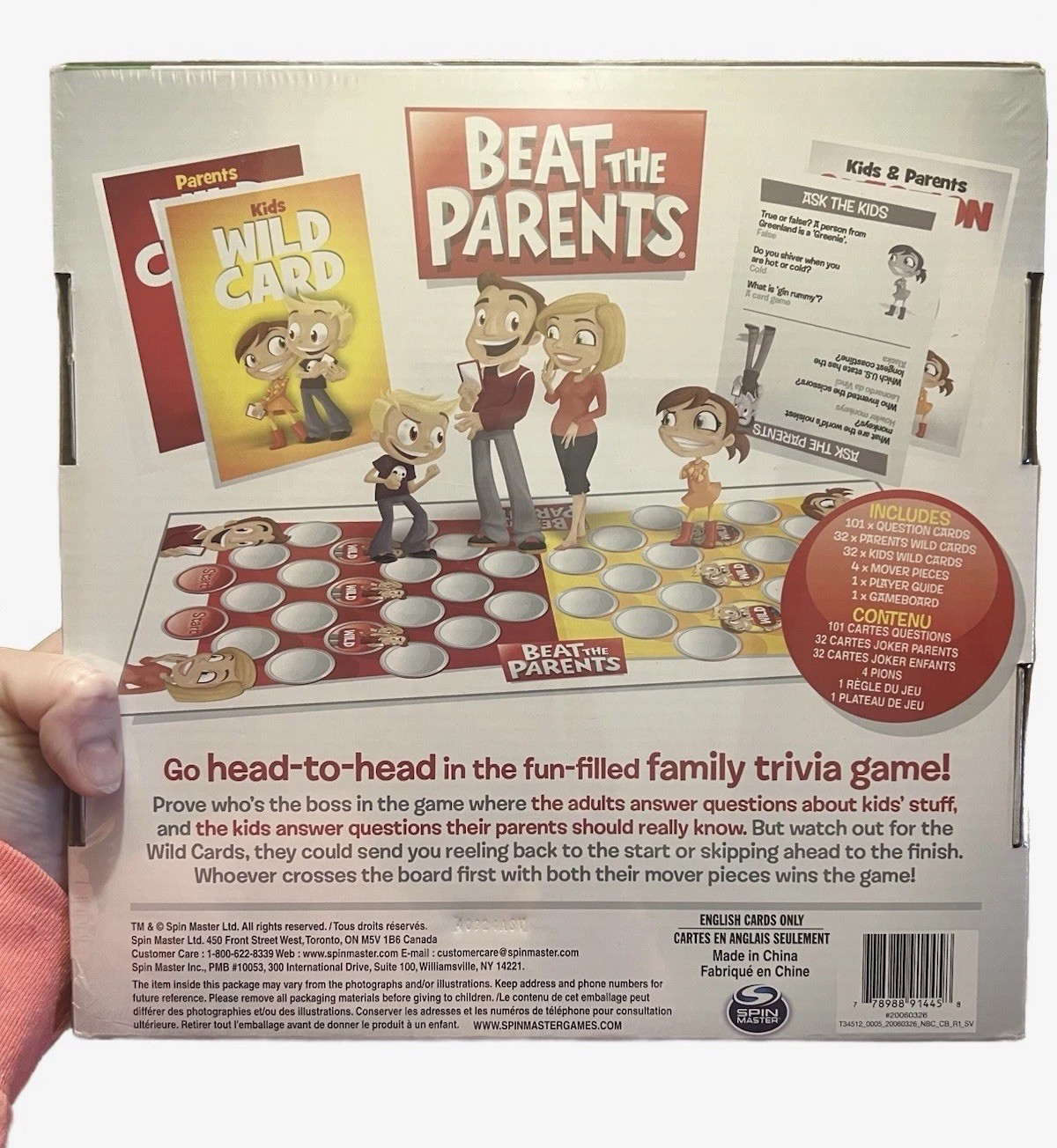 Beat The Parents Board Game Spin Master Family Trivia Game Kids vs Adults 6+ NEW