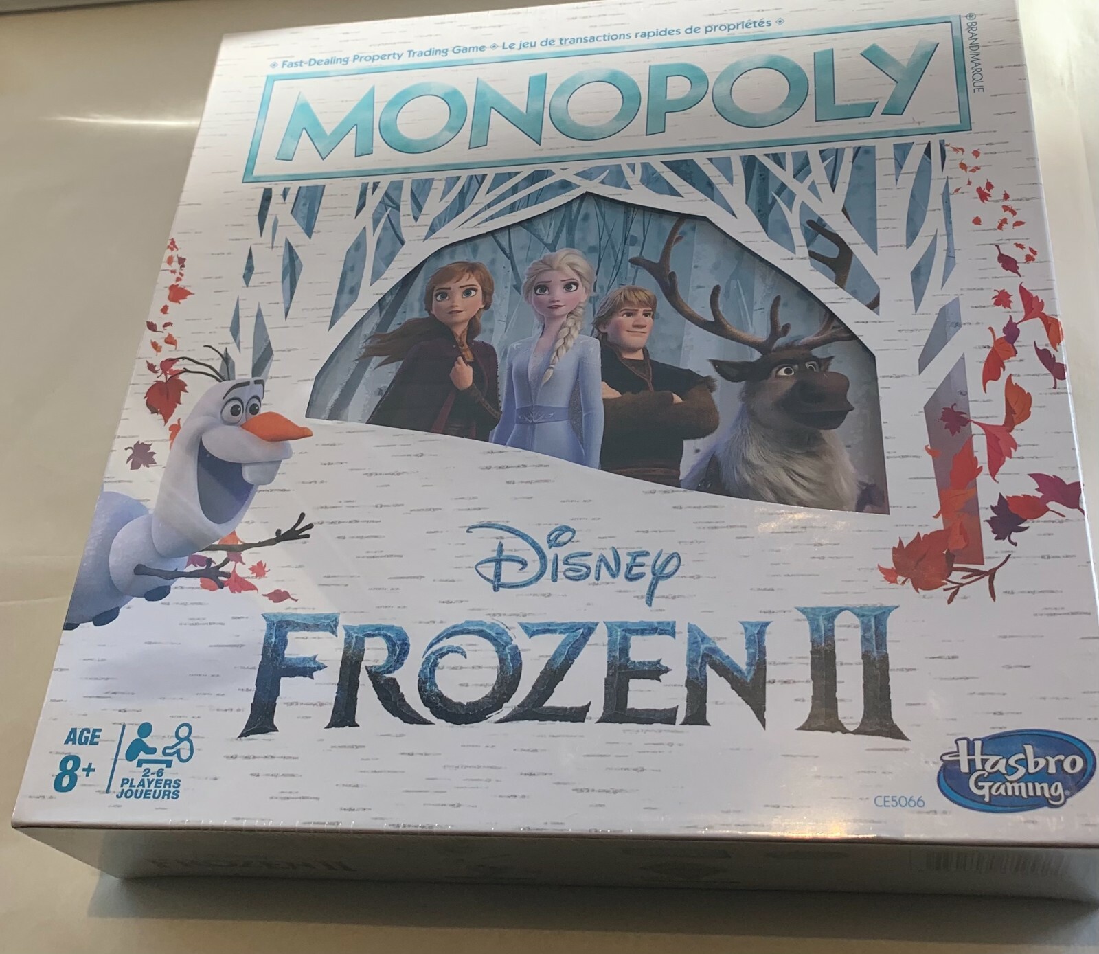 Disney Frozen II Monopoly Gameboard w/ Elsa, Anna, Olaf, Kristoff Family Game