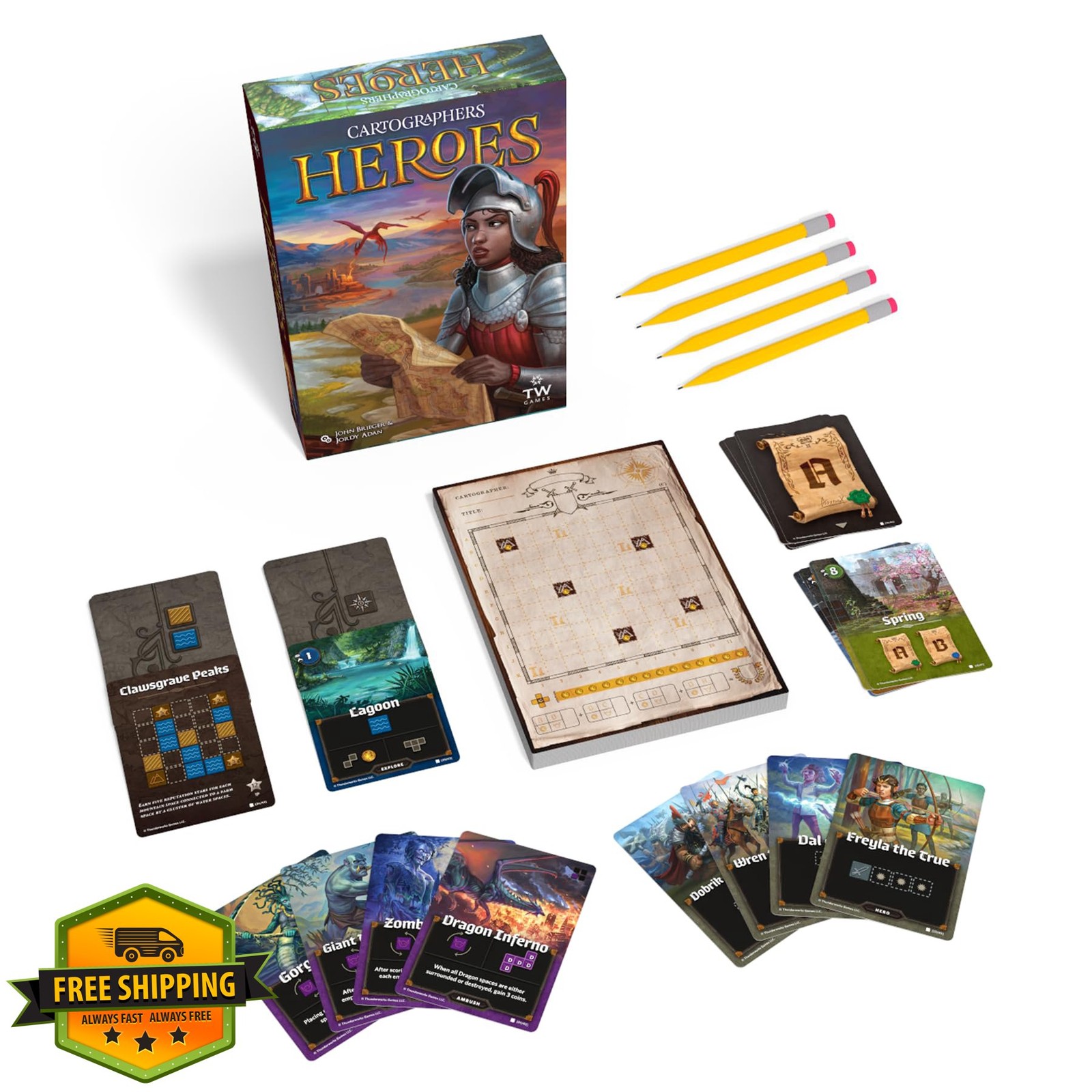 Thunderworks Cartographers Heroes Board Game