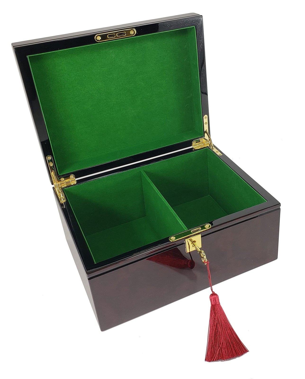 HPL Large High Gloss Cherry and Burlwood Color Locking Chess Storage Box for up