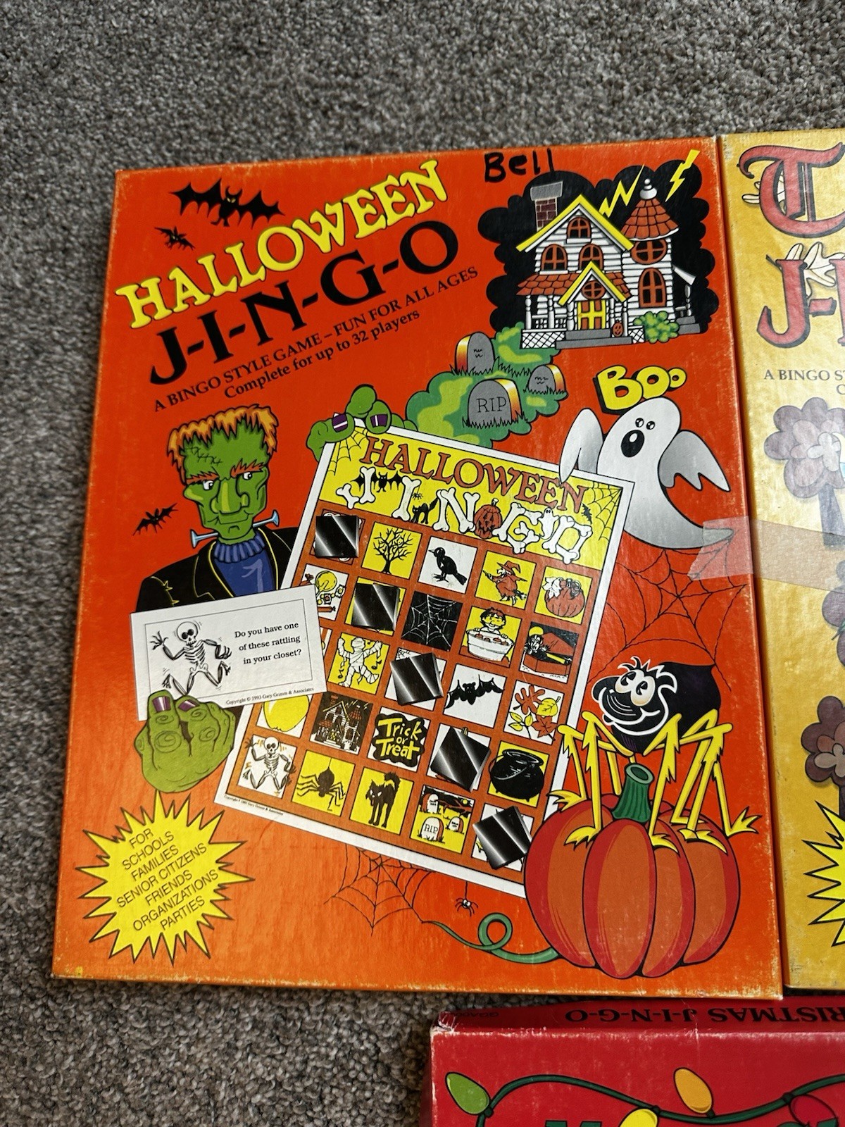 JINGO Lot of 5 J-I-N-G-O Bingo VINTAGE games Halloween Christmas Holidays