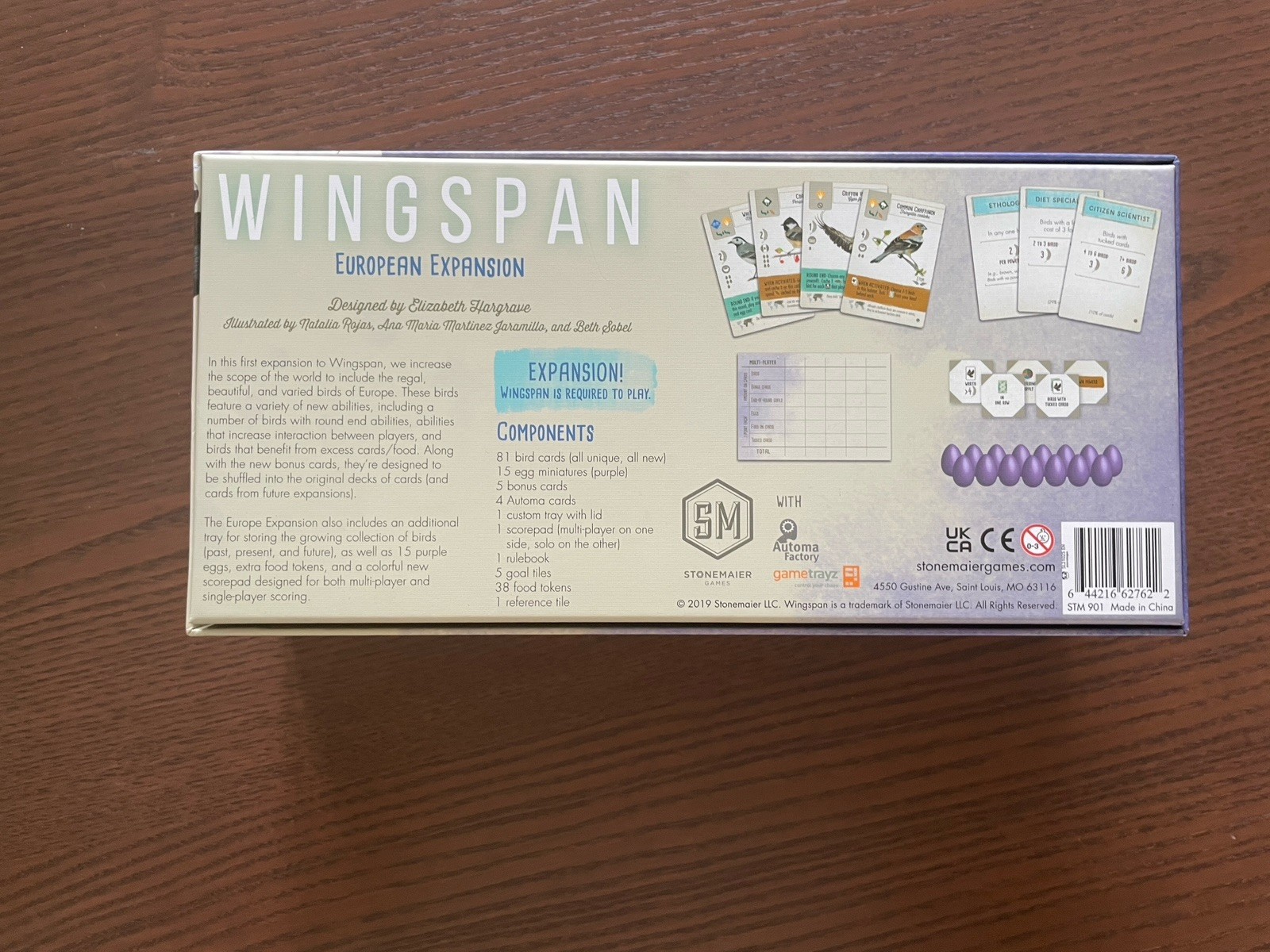 Wingspan Board Game with Oceania Europe Expansions