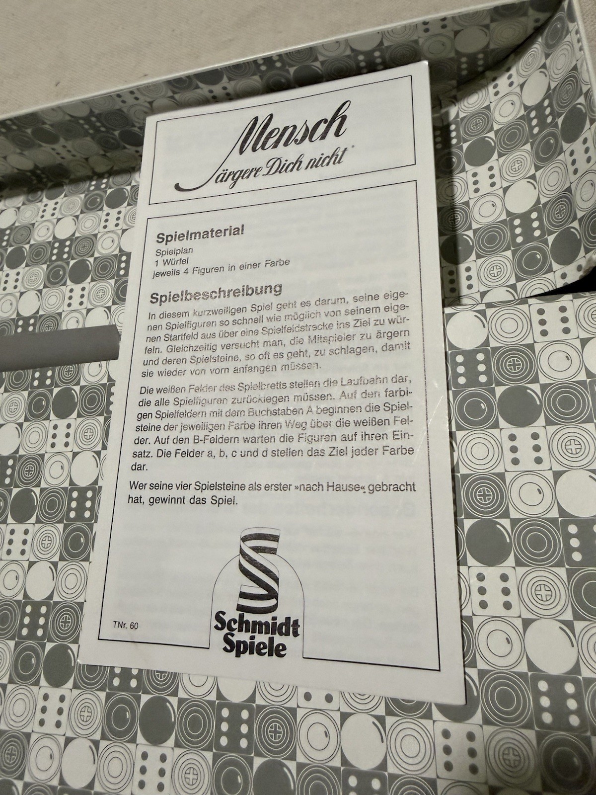 Vintage Schmidt Spiele Mensch Argere Dich Nicht Board Game Completed