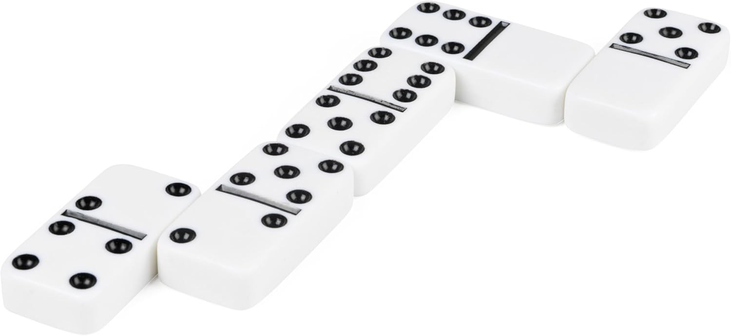 Juego de Domino Set de 28 Fichas Domino Doble Seis en Marfil inLined Wooden Case