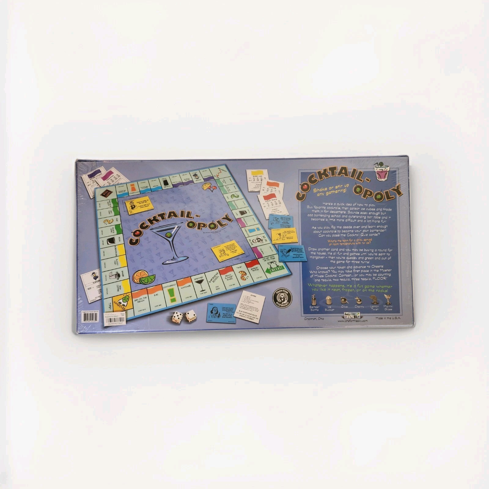 Tiki Bar Game Cocktail-opoly Cocktail Adult Party Game for 2-6 Players NEW
