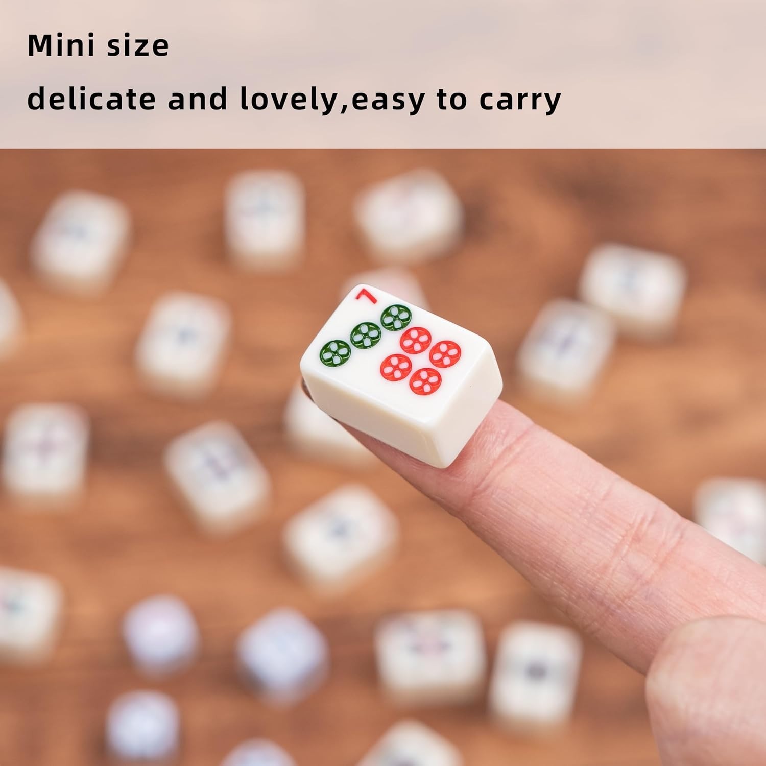 Mini Mahjong Game with Numbered Tiles, Racks and Easy-to-Follow Instructions