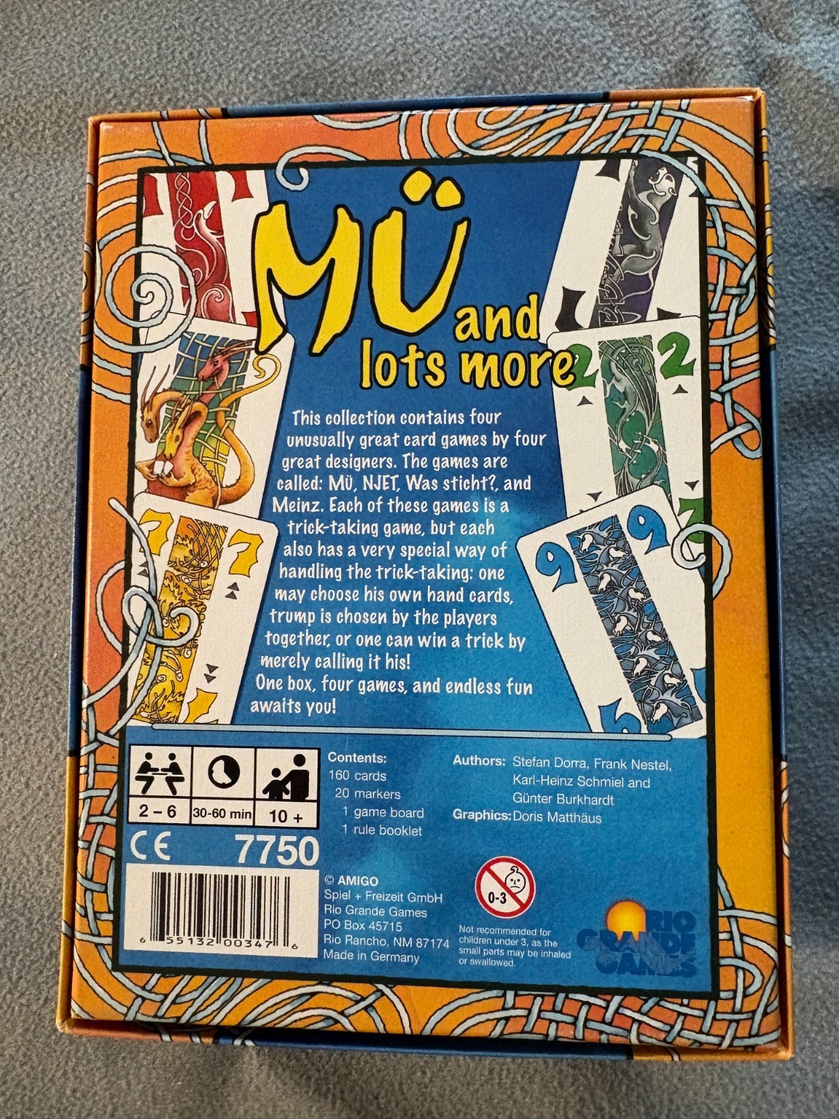Mu and Lots More Complete except rules are a printout; card game Njet Was Sticht