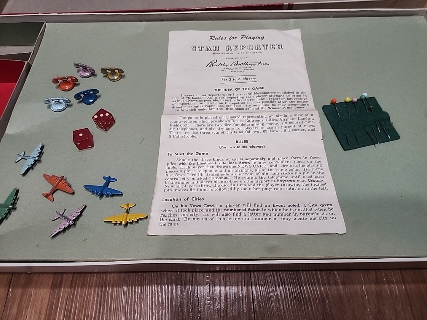 Vintage 1952 STAR REPORTER Board Game Parker Brothers 98% Complete
