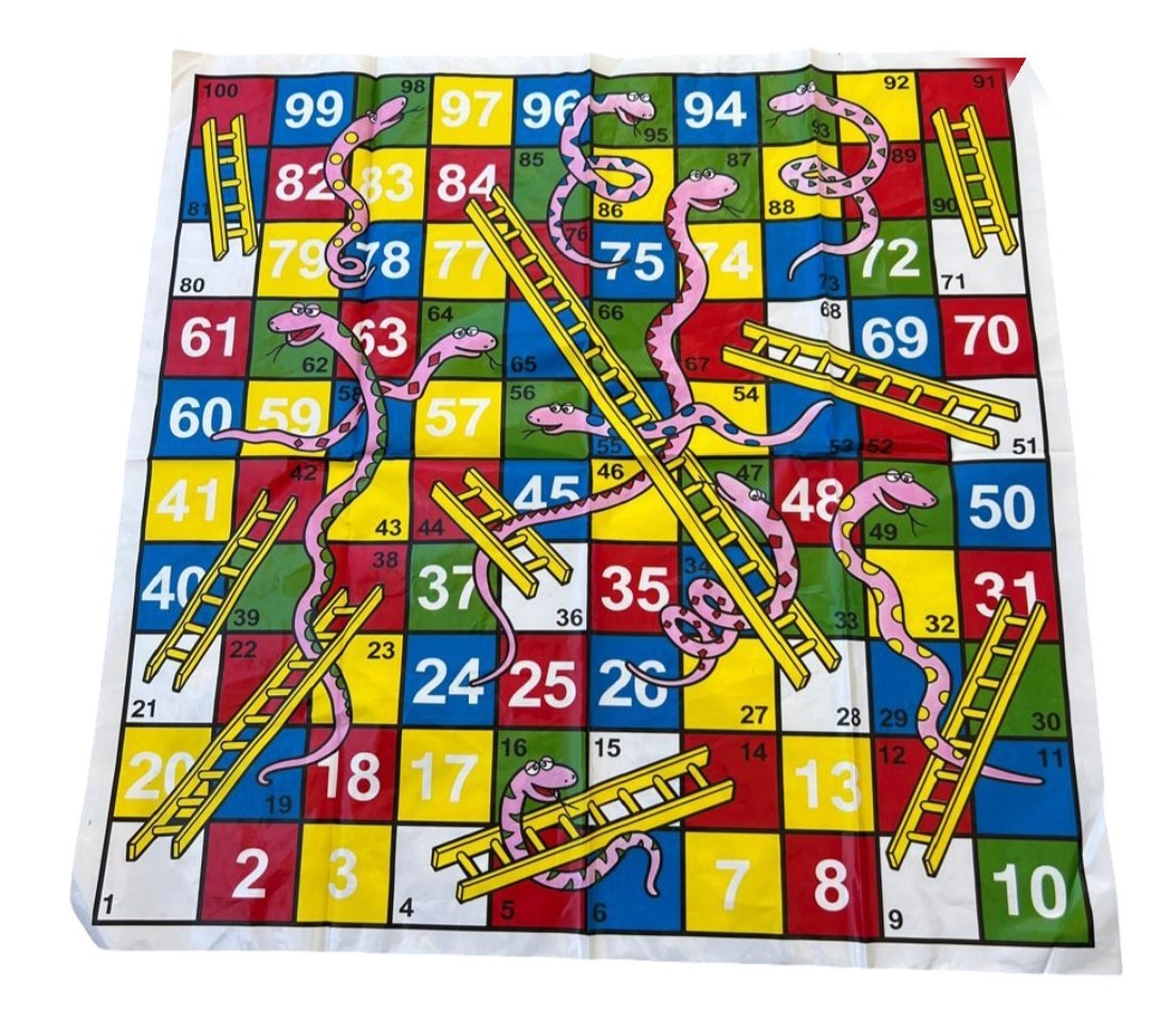 Snakes & Ladders Board Game (34 cm × 34 cm) | Classic Family & Kids Game | Fun