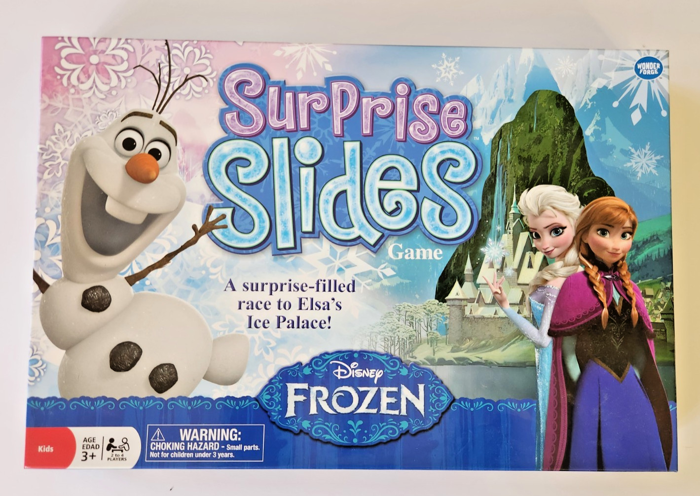 2014 DISNEY Frozen Surprise Slides Board Game Elsa Anna Olaf Kristoff COMPLETE