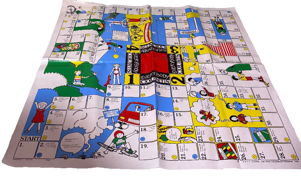 alchohol and drug awareness program game 1980 snakes and ladders style michael
