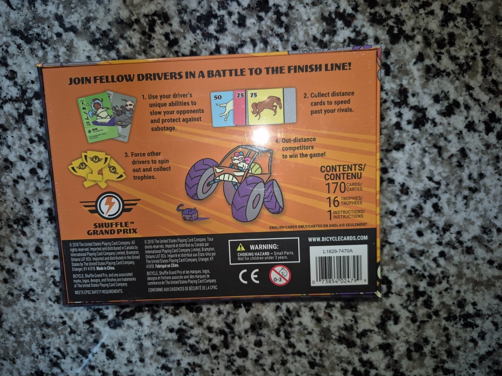 Shuffle Grand Prix Racing Card Game By Bicycle 2-4 Players Board Sealed BRANDNEW