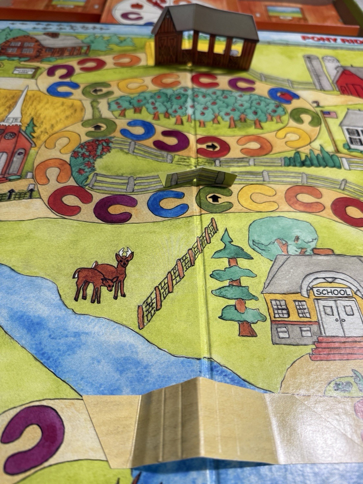 Pony Ride Board Game Race To Farm 2001 Horses Educational Rare Vtg