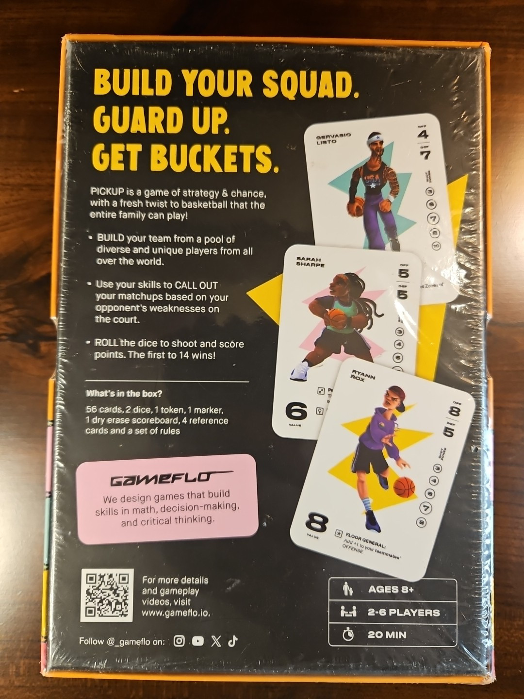 Gameflo Pickup Basketball Card Game. New/Sealed 2-6 Players Ages 8+ Strategy