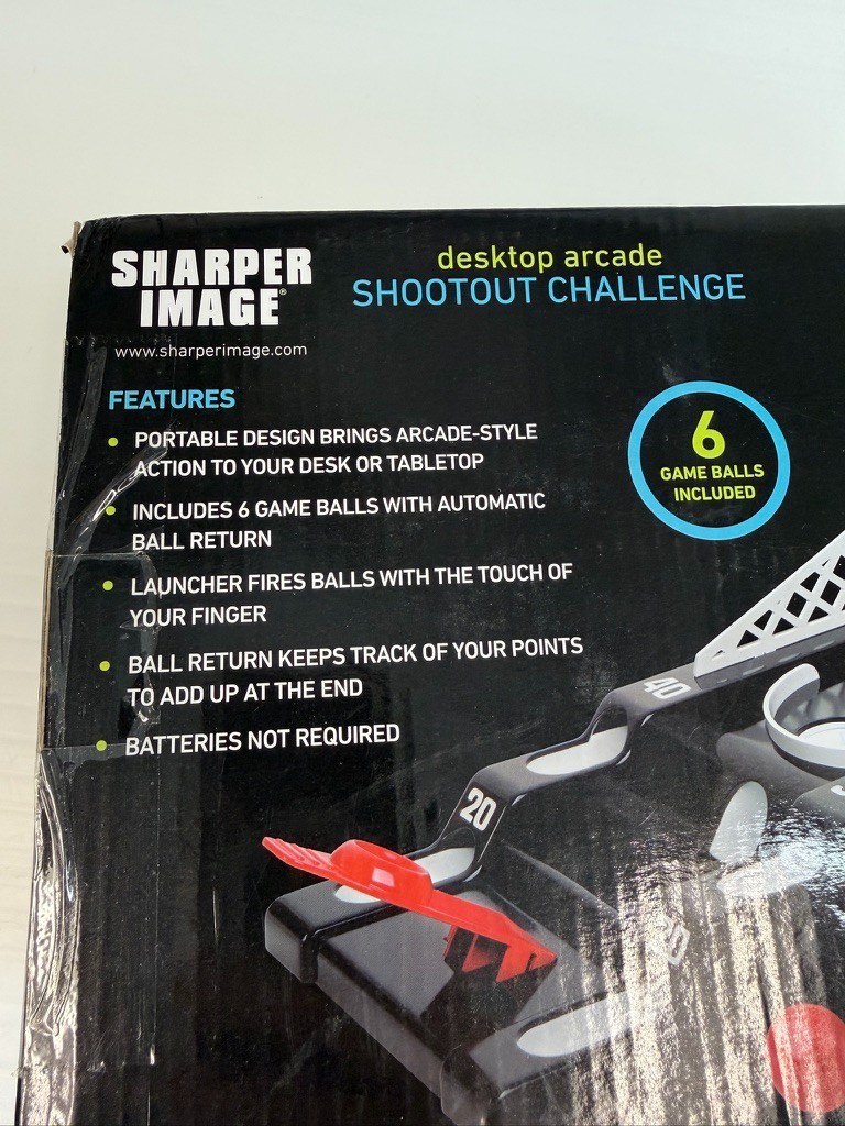 Sharper Image Desktop Arcade Shootout Challenge Game Play Collect Work Party Ni