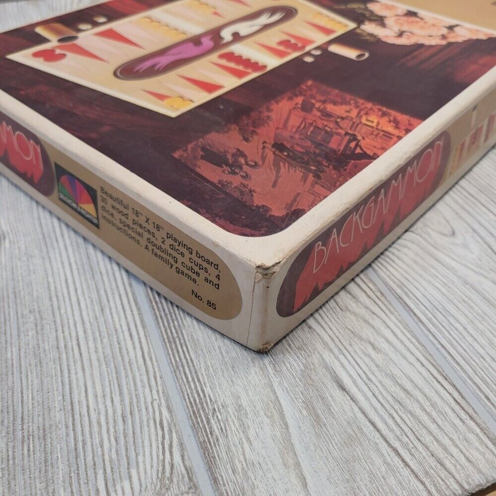 Backgammon Game Wood Pieces Game Night 1975 Selchow and Richter Vintage