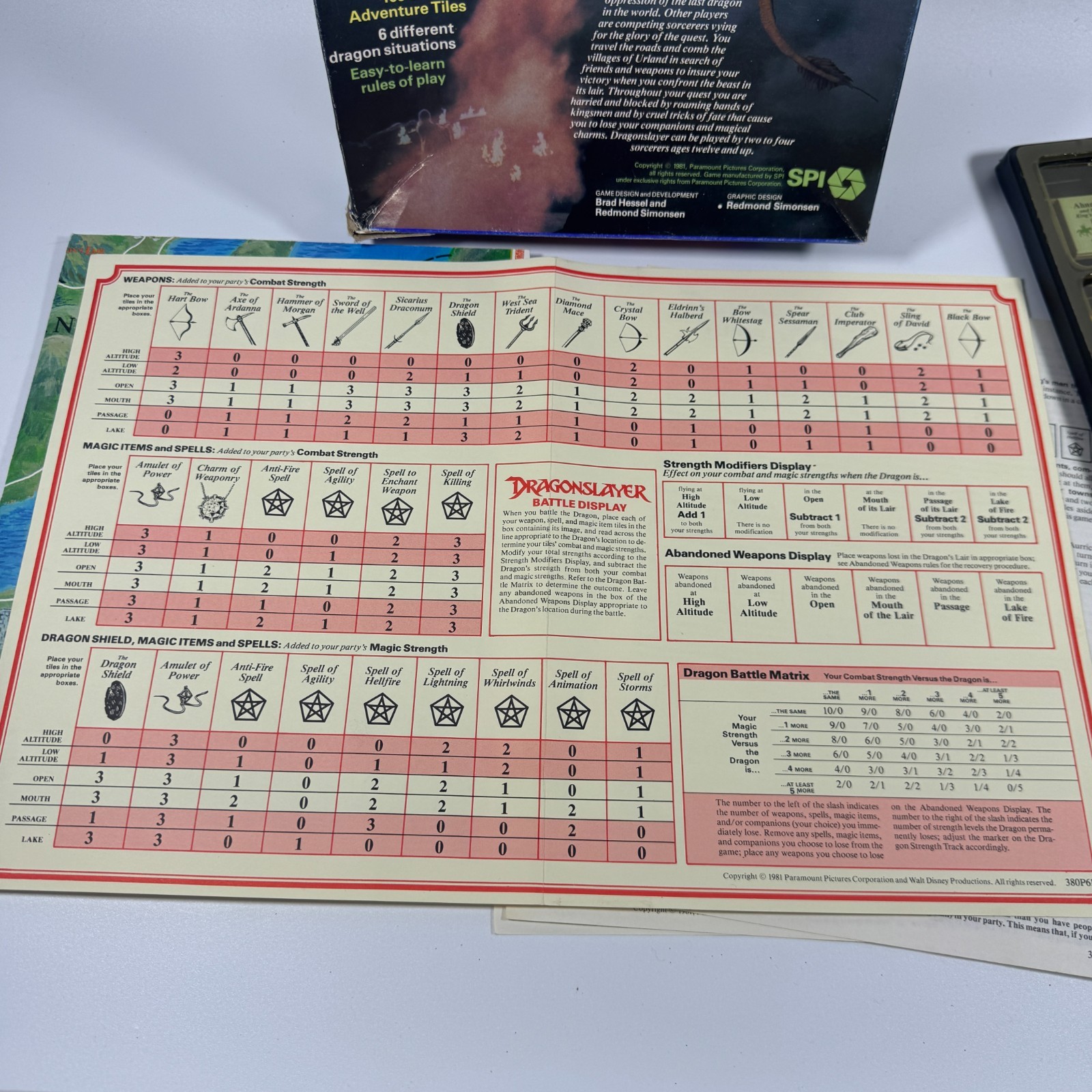 Vintage 1981 SPI Dragonslayer Movie Dragon Fantasy Board Game